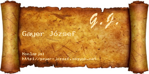 Gayer József névjegykártya